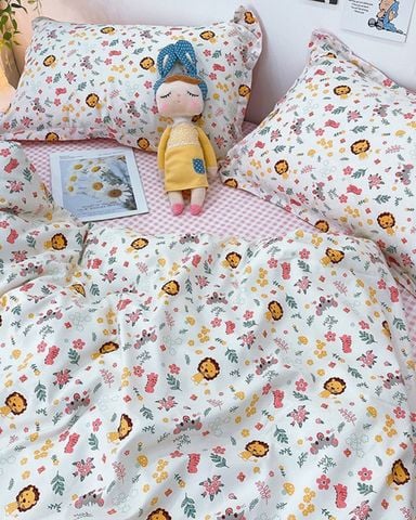 Bộ Drap & Chăn Chần Cotton Bygu 160X200 (5 Món)