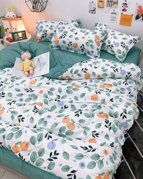 Bộ Drap & Chăn Chần Cotton Bygu 160X200 (5 Món)