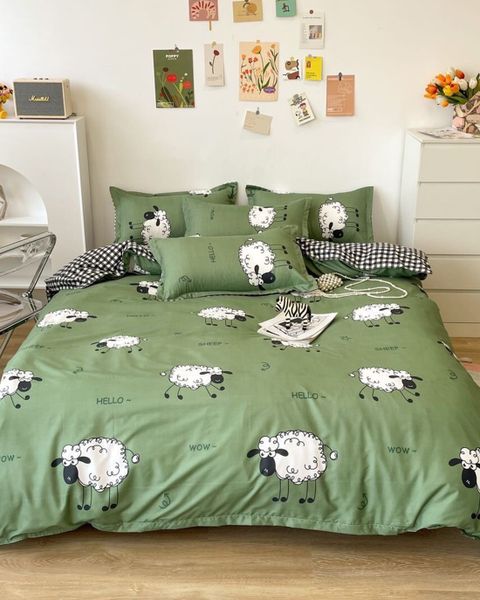 Bộ Drap & Chăn Chần Cotton Bygu 160X200 (5 Món)