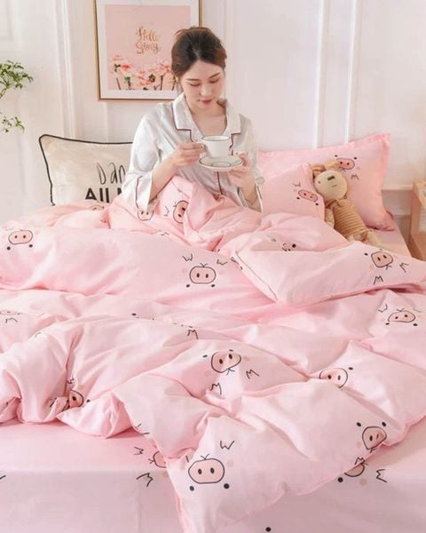 Bộ Drap & Chăn Chần Cotton Bygu 160X200 (5 Món)