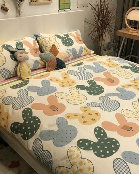 Bộ Drap & Chăn Chần Cotton Bygu 160X200 (5 Món)