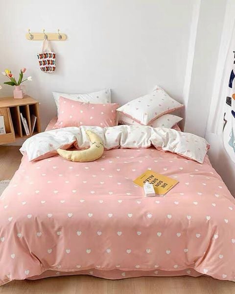 BG18P-Bộ Drap & Chăn Chần Cotton Bygu 180X200 (5 Món)