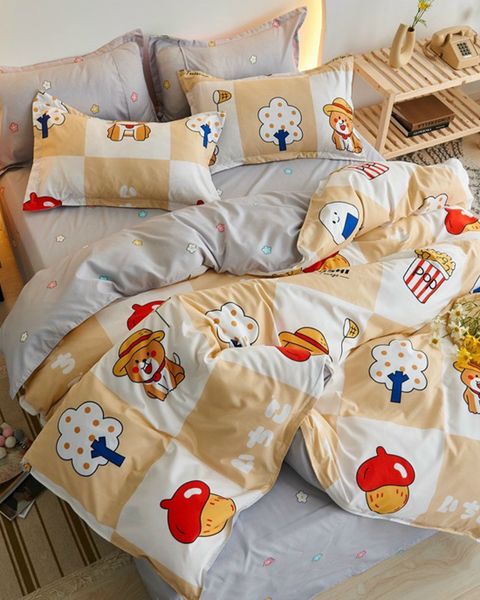 Bộ Drap & Chăn Chần Cotton Bygu 180X200 (5 Món) - BG18P