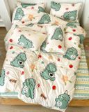 BG18P-Bộ Drap & Chăn Chần Cotton Bygu 180X200 (5 Món)