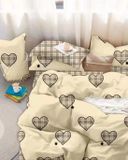 BG18P-Bộ Drap & Chăn Chần Cotton Bygu 180X200 (5 Món)