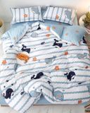 BG18P-Bộ Drap & Chăn Chần Cotton Bygu 180X200 (5 Món)