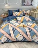BG18P-Bộ Drap & Chăn Chần Cotton Bygu 180X200 (5 Món)