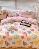 BG18P-Bộ Drap & Chăn Chần Cotton Bygu 180X200 (5 Món)