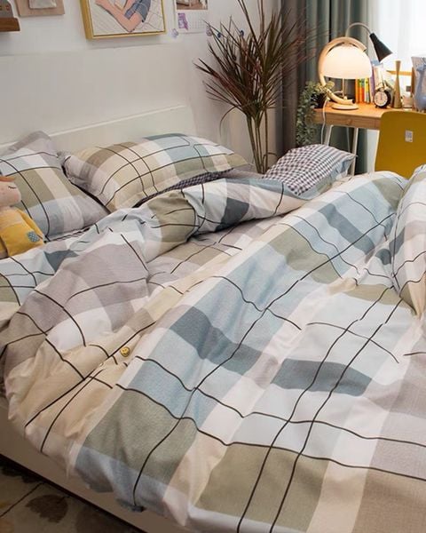 BG18S - Bộ Drap & Chăn Cotton Bygu 180X200 (5 Món)
