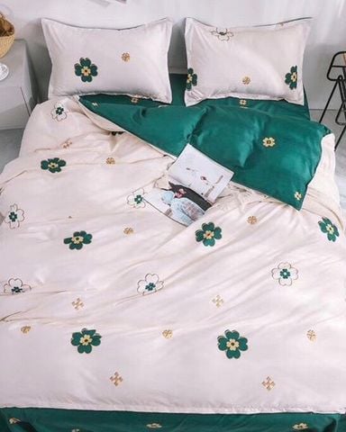 Bộ Drap & Chăn Chần Cotton Bygu Printing 160X200Cm P2105