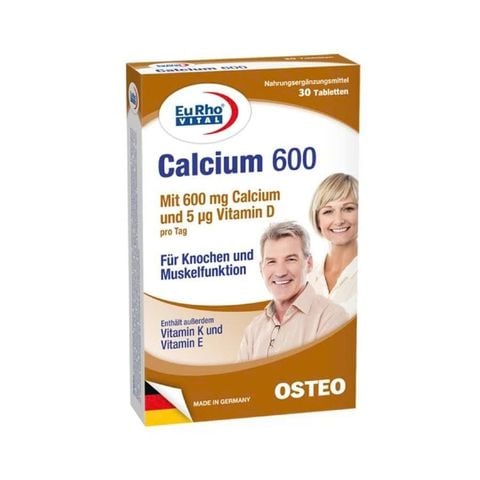 Viên uống EuRho Vital hỗ trợ bổ sung Calcium 600+ Vitamin D Natural Hantech (30 Viên - 60 viên)