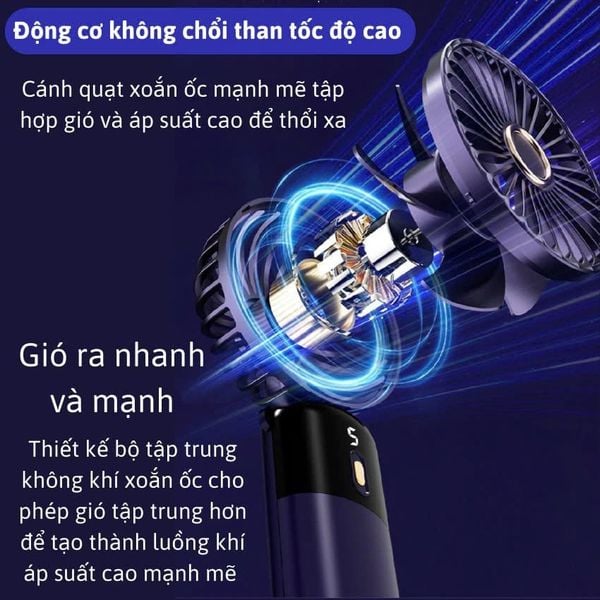 Quạt sạcmini 3 trong 1 cầm tay, để bàn, đeo cổ JOOU F56