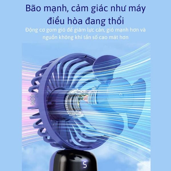 Quạt sạcmini 3 trong 1 cầm tay, để bàn, đeo cổ JOOU F56