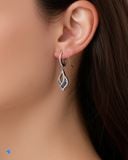 Bông Tai Blue & White Zirconium
