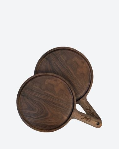 Combo 2 Khay Gỗ Óc Chó Tròn Đa Năng 20x30