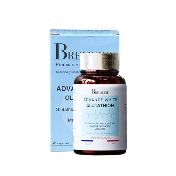 Viên Uống Đẹp Da Bremedie Glutathione Dưỡng Trắng Da, Giảm Mờ Thâm Nám, Bổ Sung Collagen (60 viên)