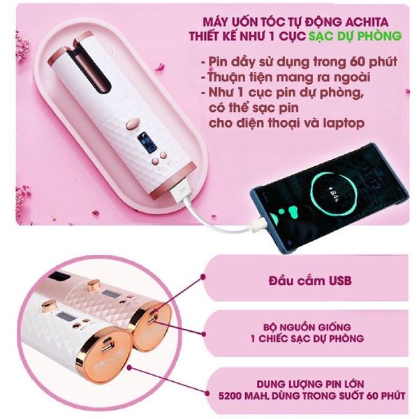 Máy uốn tóc không dây Hyundai - HC-120-GY