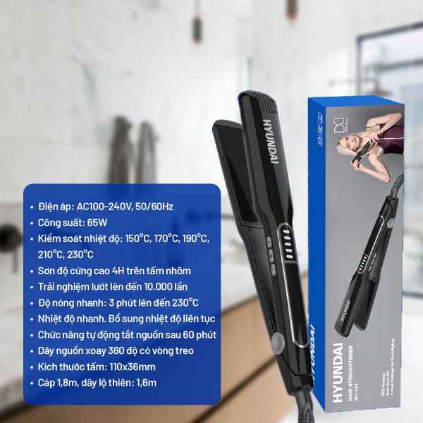 Máy duỗi tóc Hyundai Đen - HC-124-BK