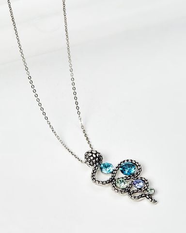 Dây Chuyền Crystal Dark Silver Snake