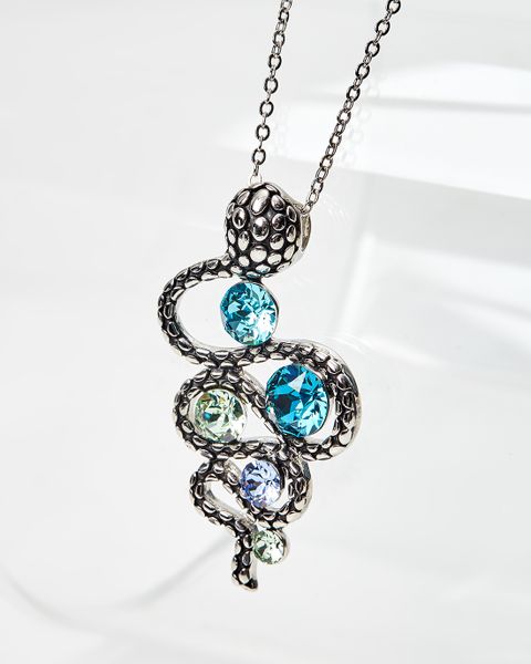 Dây Chuyền Crystal Dark Silver Snake