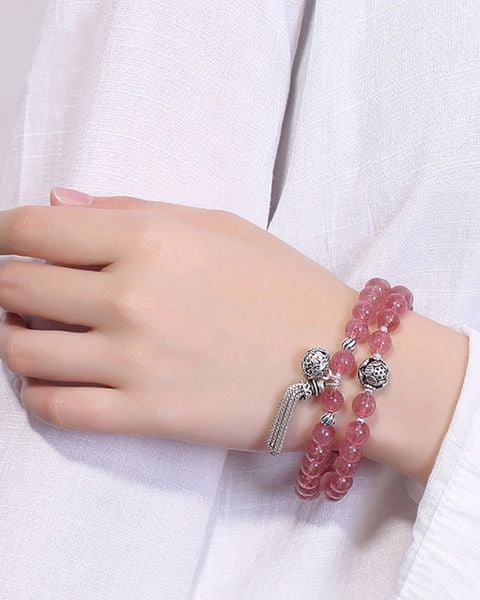 Vòng Tay Layer Thạch Anh Dâu