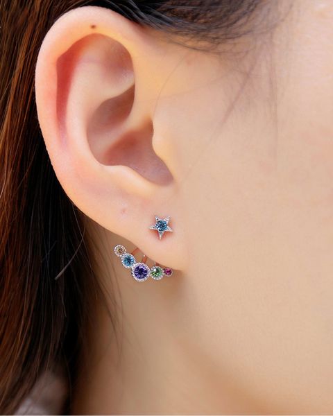 Bông Tai Pha Lê Swarovki Đa Sắc - E242