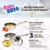 Bộ nồi chảo Inox 3 lớp liền khối Kalpen Baby