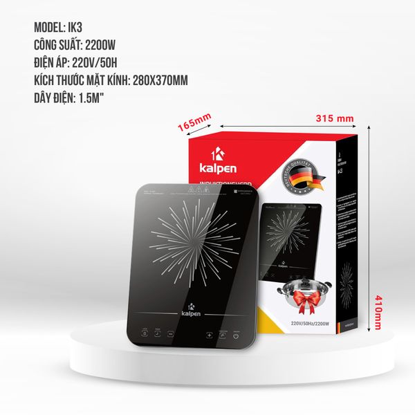 Bếp Từ Đơn Kalpen IK3 Công Suất 2200W