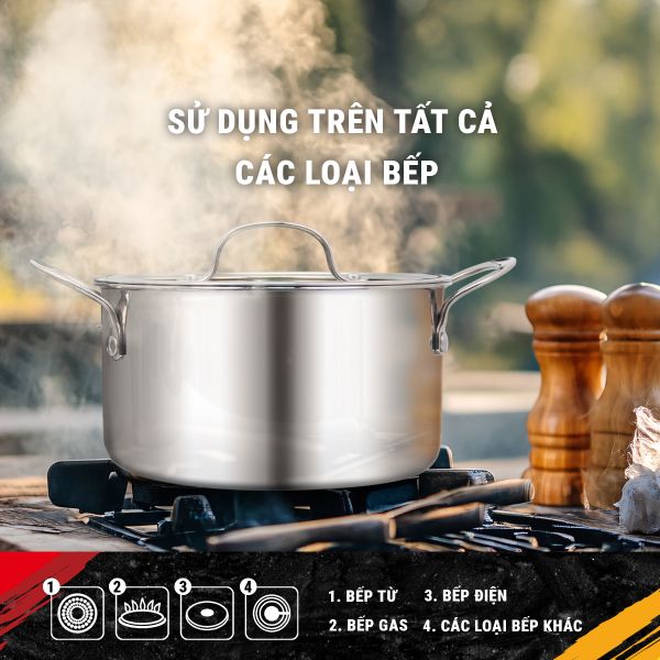 Bộ Nồi Inox 3 Lớp Liền Khối Kalpen Kampfer KF1