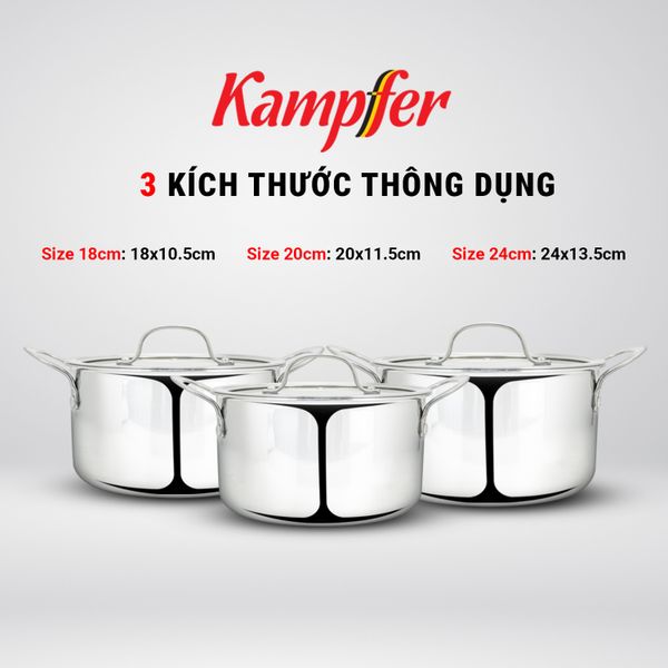 Nồi Inox 3 lớp liền khối Kalpen Kampfer