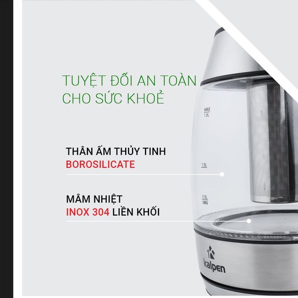 Ấm đun nước siêu tốc thuỷ tinh Kalpen KK66