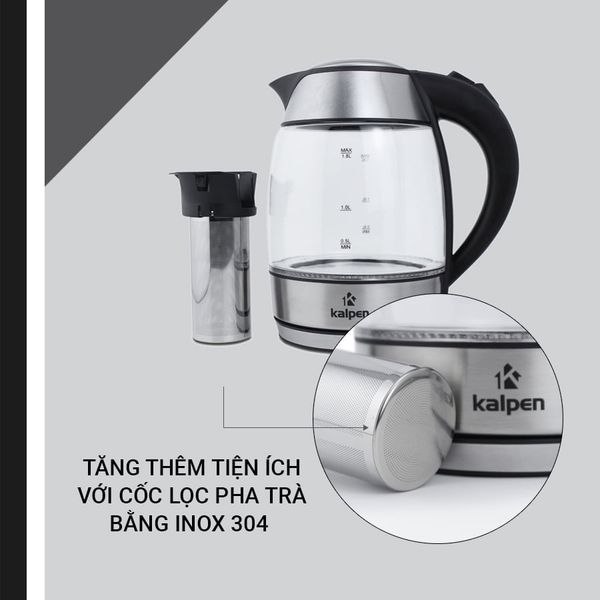 Ấm đun nước siêu tốc thuỷ tinh Kalpen KK66