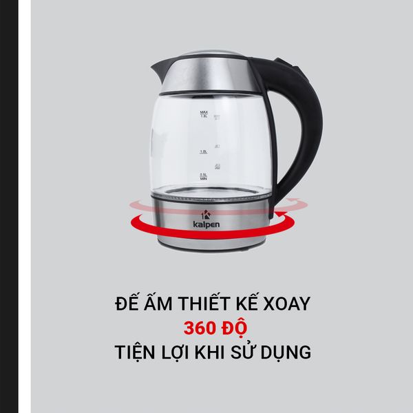 Ấm đun nước siêu tốc thuỷ tinh Kalpen KK66