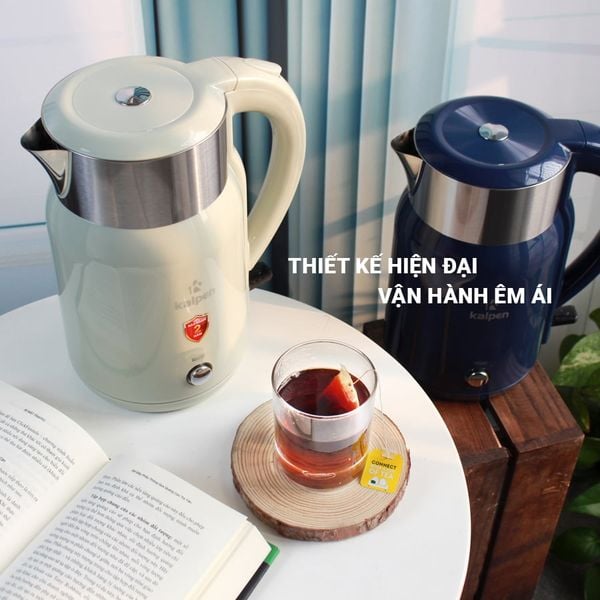 Ấm Đun Nước Siêu Tốc Kalpen KK68, 1800ml Công Suất 2200W (Trắng)