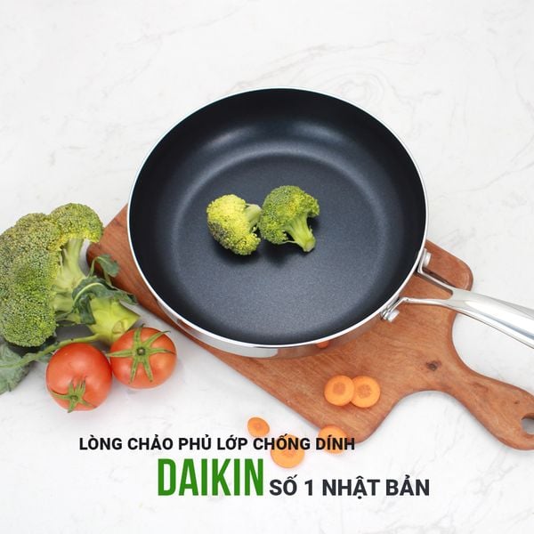 Chảo Inox 3 lớp liền khối chống dính Kalpen Kazler