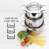 Bộ nồi Inox 3 lớp liền khối Kalpen Kazler