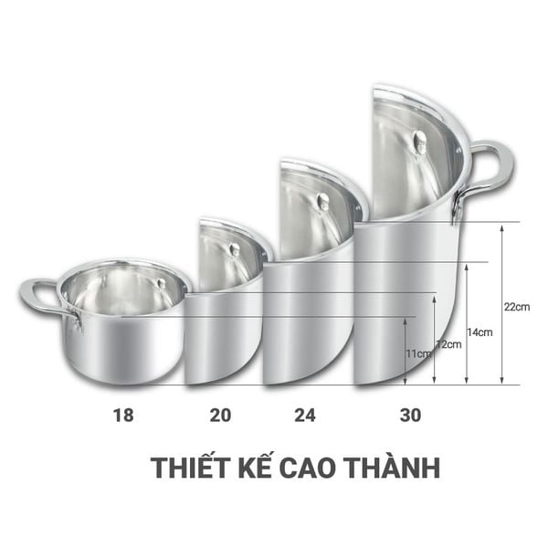 Nồi Inox 3 lớp liền khối Kalpen Kazler