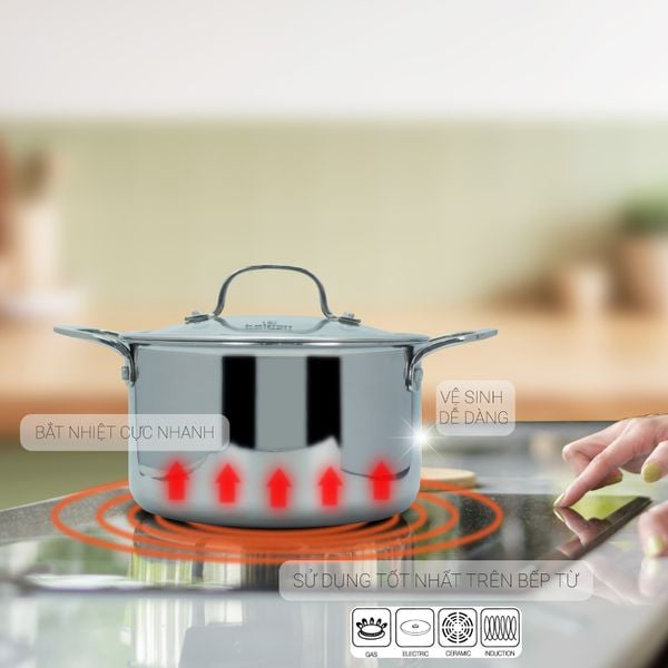Nồi Inox 3 lớp liền khối Kalpen Kazler