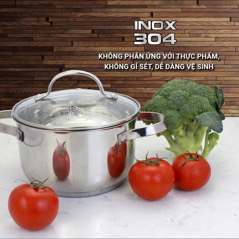 Bộ nồi inox 304 cao cấp 5 đáy Kalpen Lermat L2