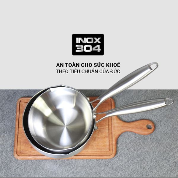 Chảo Inox 5 lớp liền khối miệng rót Kalpen Lager