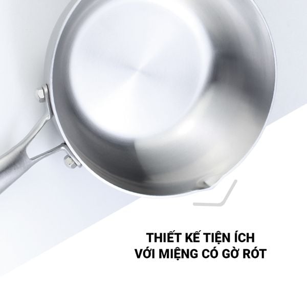 Chảo Inox 5 lớp liền khối miệng rót Kalpen Lager