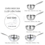 Chảo Inox 5 lớp liền khối miệng rót Kalpen Lager