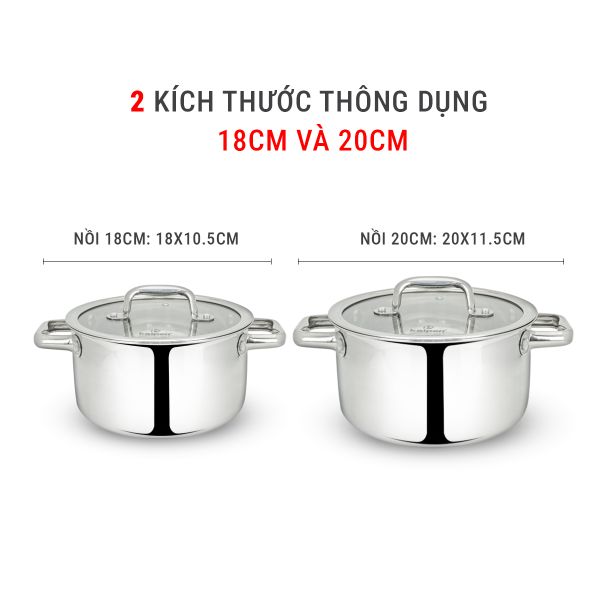 Nồi Inox 5 lớp liền khối Kalpen Lager
