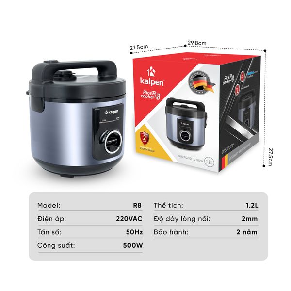 Nồi cơm điện cao cấp Kalpen R8, 1.2L