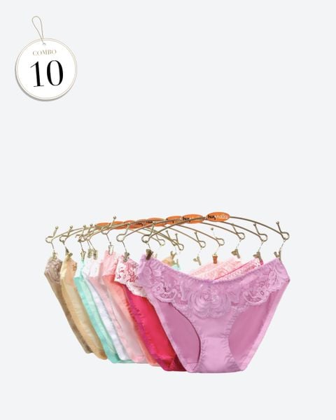 Combo 10 Quần Lót Nữ Phối Ren Hoa