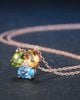 Dây Chuyền Bạc Mạ Vàng Hồng Citrine & Peridot & Topaz