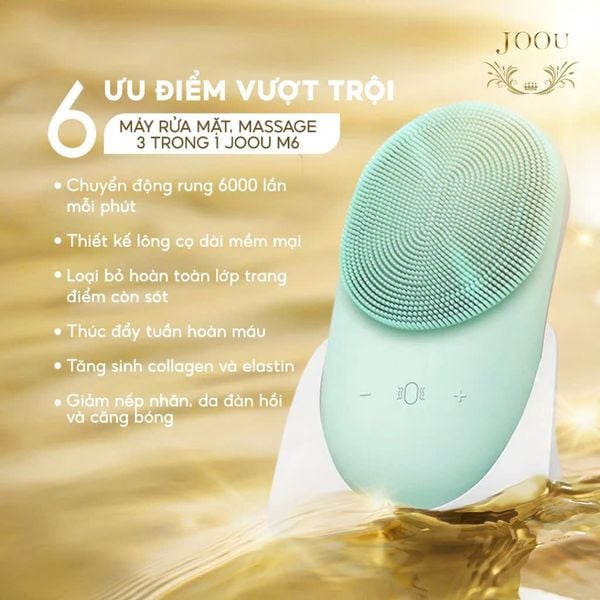 Máy rửa mặt, massage 2 trong 1 JOOU M6 tăng hấp thụ dưỡng chất, se khít Lỗ Chân Lông