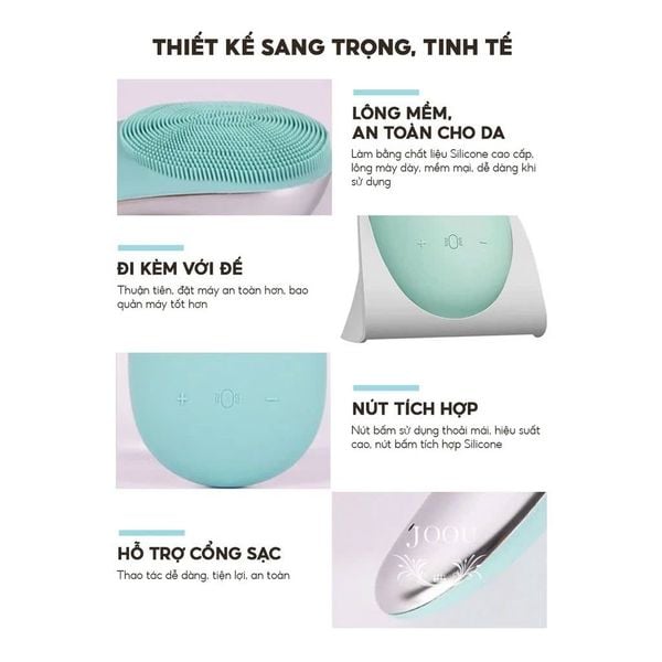 Máy rửa mặt, massage 2 trong 1 JOOU M6 tăng hấp thụ dưỡng chất, se khít Lỗ Chân Lông