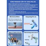 Máy Massage Cầm Tay JOOU MG203 pin siêu bền, 6 tốc độ, 4 đầu thay