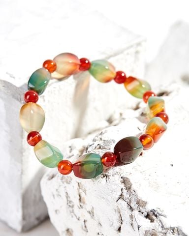 Vòng Tay Mã Não Xoắn Đa Sắc